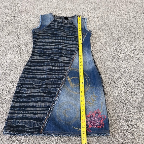 Desigual Vest Cherise Denim Medium Wash Mini Dress Side Zip Women’s EUR 38 US 8 - Picture 7 of 12